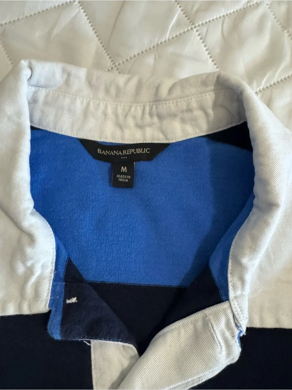 Banana Republic Blue & Navy Striped Polo
